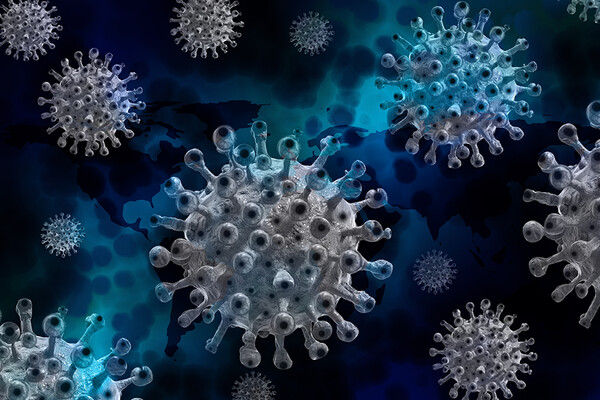 the COVID-19 virus under a microscope